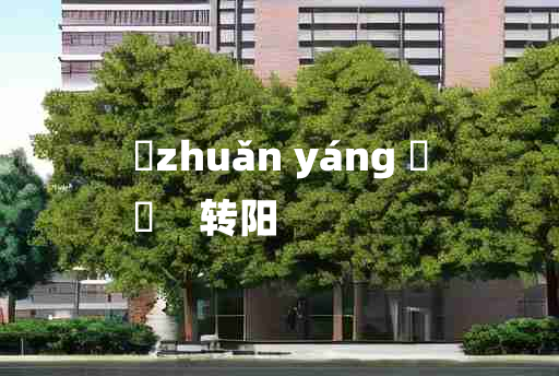 
	zhuǎn yáng 	
	    转阳