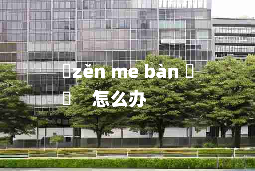 
	zěn me bàn 	
	    怎么办