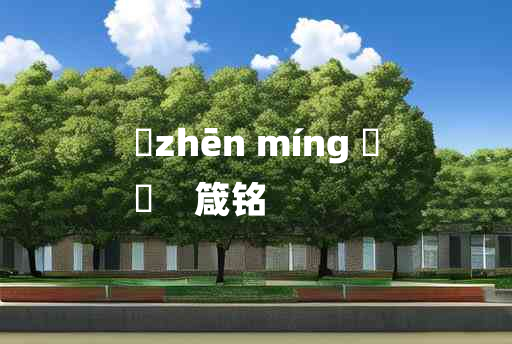 
	zhēn míng 	
	    箴铭