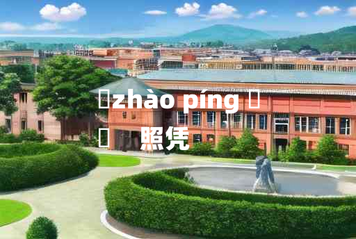 
	zhào píng 	
	    照凭