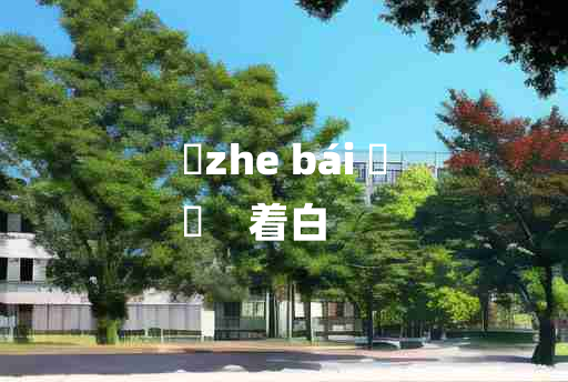 
	zhe bái 	
	    着白