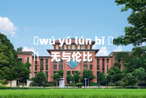 
	wú yǔ lún bǐ 	
	    无与伦比