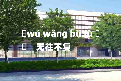 
	wú wǎng bù fù 	
	    无往不复