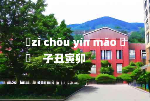 
	zǐ chǒu yín mǎo 	
	    子丑寅卯