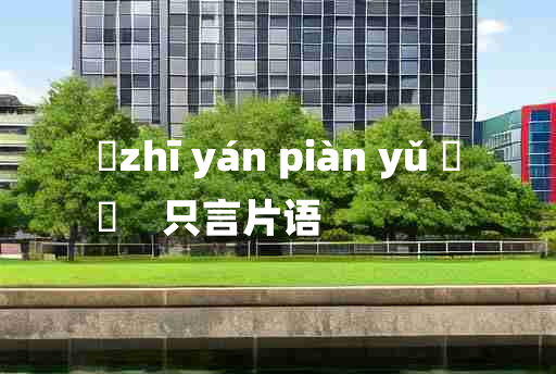 
	zhī yán piàn yǔ 	
	    只言片语