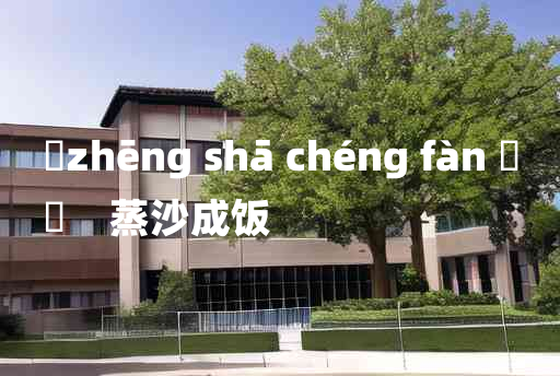 
	zhēng shā chéng fàn 	
	    蒸沙成饭