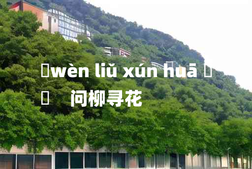 
	wèn liǔ xún huā 	
	    问柳寻花