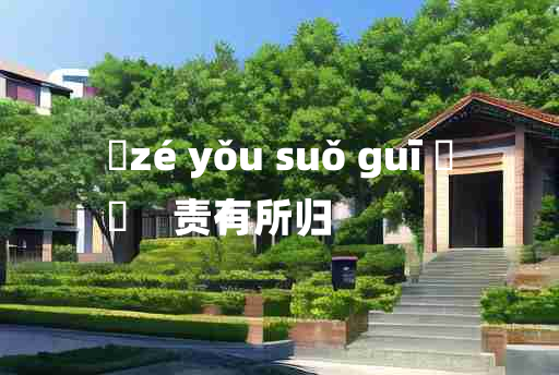 
	zé yǒu suǒ guī 	
	    责有所归