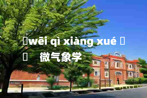 
	wēi qì xiàng xué 	
	    微气象学