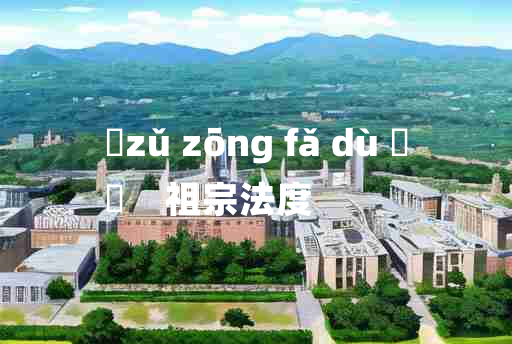 
	zǔ zōng fǎ dù 	
	    祖宗法度