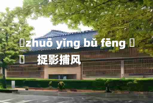 
	zhuō yǐng bǔ fēng 	
	    捉影捕风