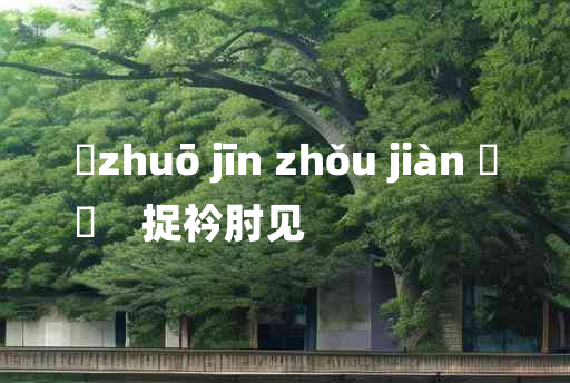 
	zhuō jīn zhǒu jiàn 	
	    捉衿肘见