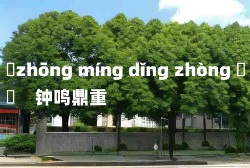 
	zhōng míng dǐng zhòng 	
	    钟鸣鼎重