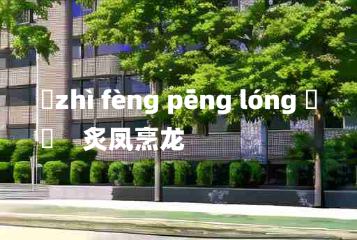 
	zhì fèng pēng lóng 	
	    炙凤烹龙