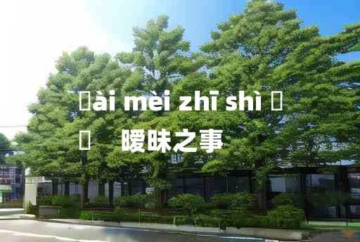 
	ài mèi zhī shì 	
	    暧昧之事