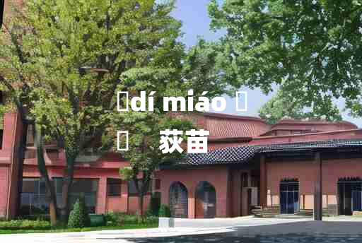 
	dí miáo 	
	    荻苗