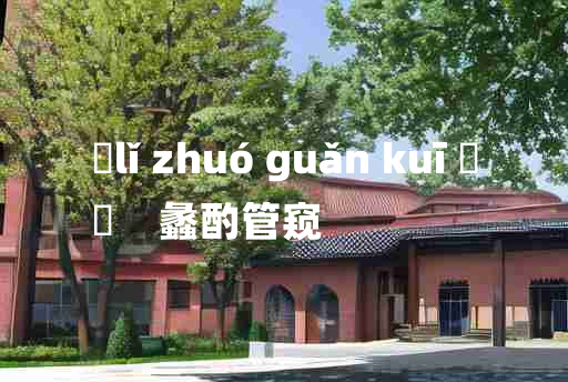 
	lǐ zhuó guǎn kuī 	
	    蠡酌管窥