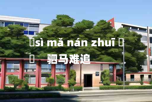 
	sì mǎ nán zhuī 	
	    驷马难追