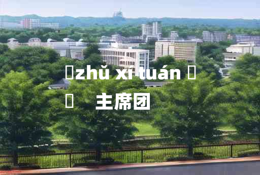 
	zhǔ xí tuán 	
	    主席团