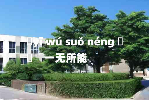 
	yī wú suǒ néng 	
	    一无所能