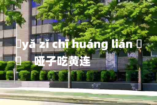 
	yǎ zǐ chī huáng lián 	
	    哑子吃黄连