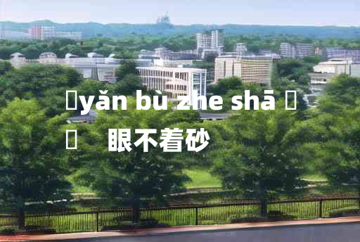 
	yǎn bù zhe shā 	
	    眼不着砂