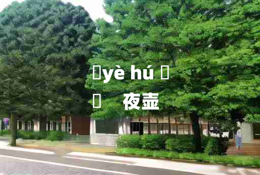 
	yè hú 	
	    夜壶