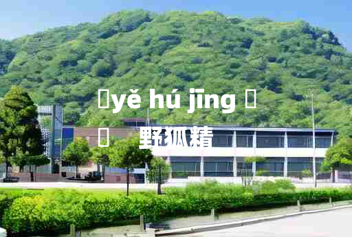 
	yě hú jīng 	
	    野狐精