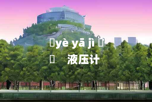 
	yè yā jì 	
	    液压计