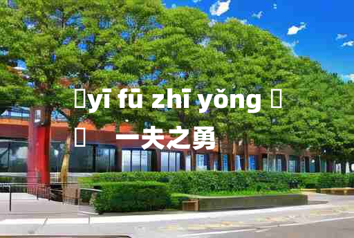 
	yī fū zhī yǒng 	
	    一夫之勇